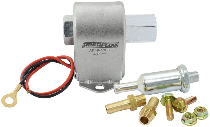 Aeroflow 7 PSI Low Pressure In-Line Carburettor Fuel Pump - 25 GPH, 1/8" NPT Inlet/Outlet