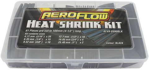 Aeroflow AF49-8990BLK Black Heat Shrink 61 Piece K | Kren Offroad NZ