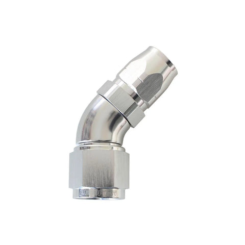 Aeroflow 45 Deg Stepped 6 Hose to 8AN Reducer - Silver
