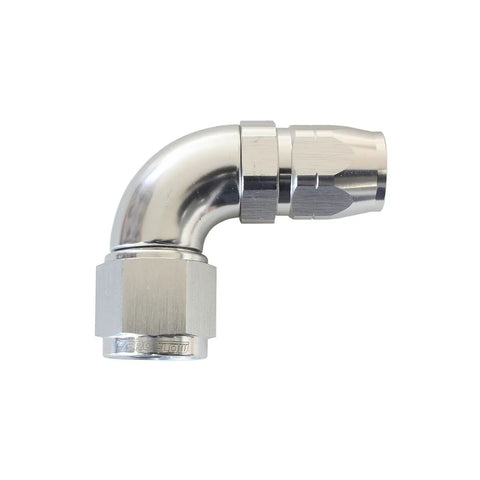 Aeroflow 90 Deg Stepped 8 Hose to 10AN Reducer - Silver