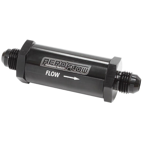 Aeroflow -6AN Turbo Inline Oil Filter 30 Micron - Black