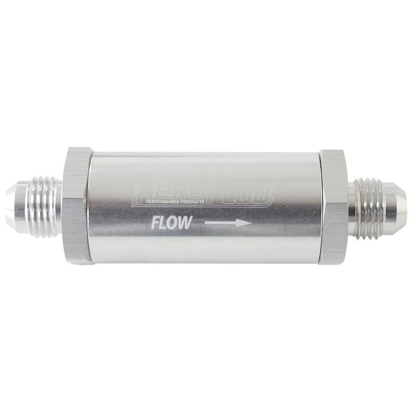 Aeroflow -6AN Turbo Inline Oil Filter 30 Micron - Silver