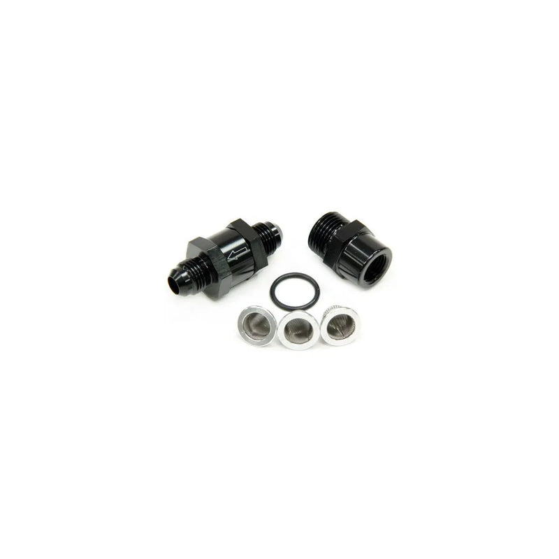Aeroflow -3AN In-Line Fuel & Oil Filter - 30,80,150 Micron Elements - Black