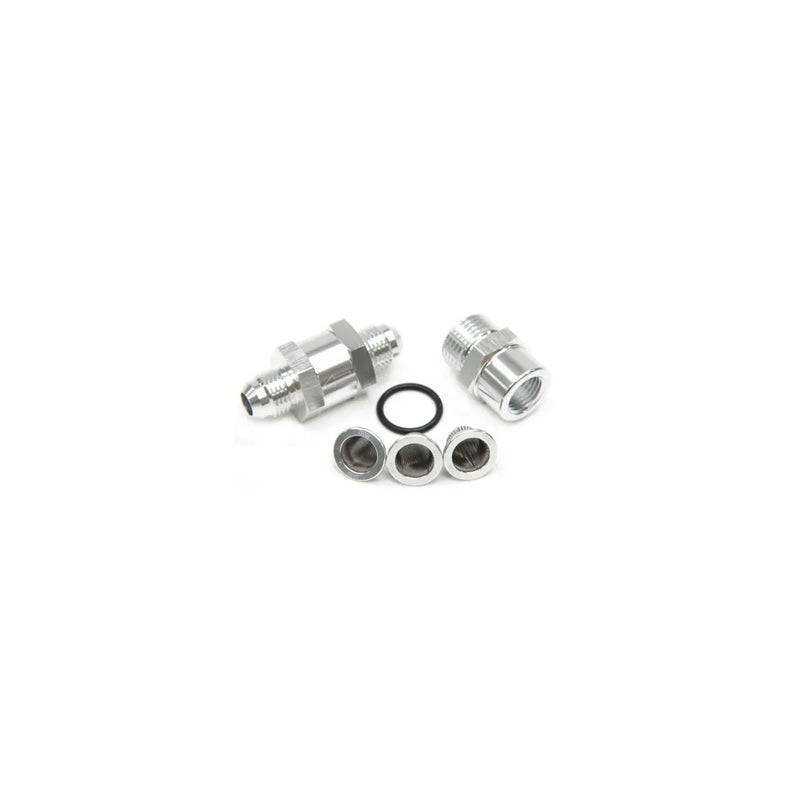 Aeroflow -3AN In-Line Fuel & Oil Filter (Includes 30,80,150 Micron Elements) - Silver