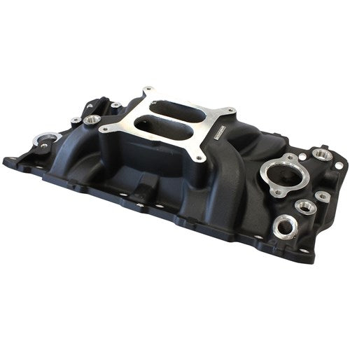 Aeroflow SB Chev Street Dual Plane Intake Manifold, Black Finish AF6210-1000