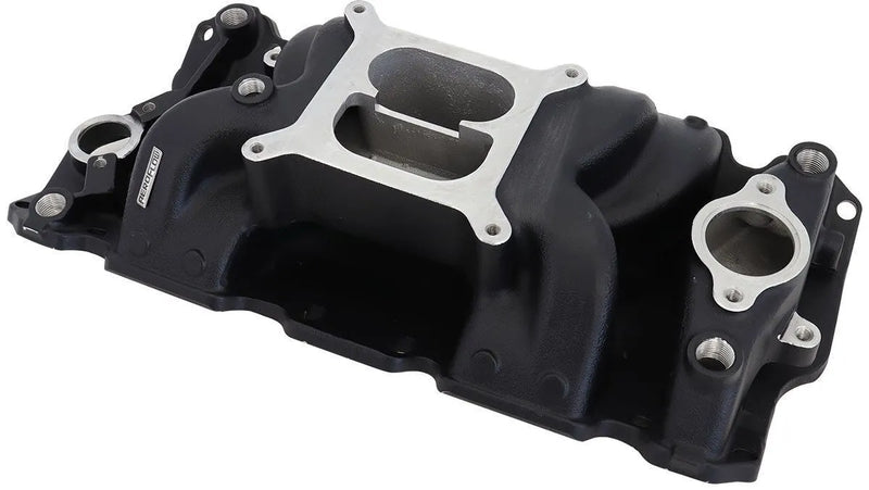 Aeroflow AF6210-1001 Air Gap Dual Plane Intake Manifold - Black Finish (SB Chev)
