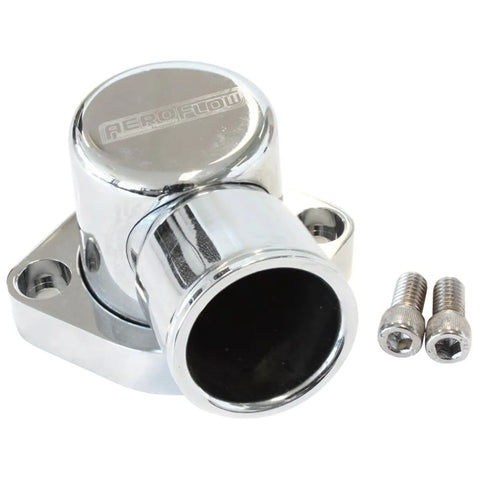 Aeroflow 90 Deg Billet Thermostat Housing - 302-351C - Chrome