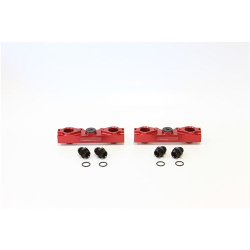 Aeroflow Subaru EJ20, EJ25 Side Feed Billet EFI Fuel Rails - Red - AF64-2057R