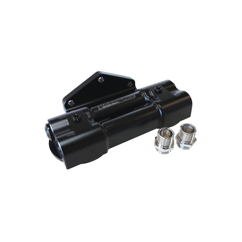 Aeroflow 16 x 0.75" Dual Billet Remote Filter Head - Side Entry