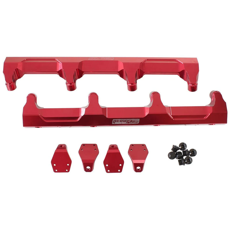 Aeroflow EFI Fuel Rail Line Kit - Red (GM LSA)