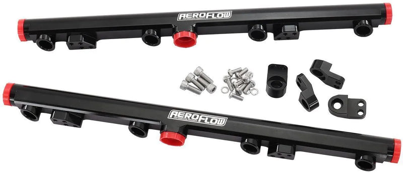 Aeroflow Billet EFI Fuel Rails - Black (GM LS)