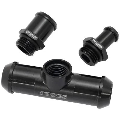 Aeroflow AF64-4041BLK Billet Heater Hose T-Piece (Falcon