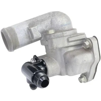 Aeroflow AF64-4046BLK Billet Thermostat Housing Tee Press