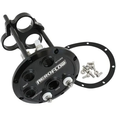 Aeroflow Billet Low Profile Triple 40mm Fuel Pump Hanger - Black