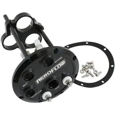 Aeroflow Billet Low Profile Triple 40mm Fuel Pump Hanger - Black