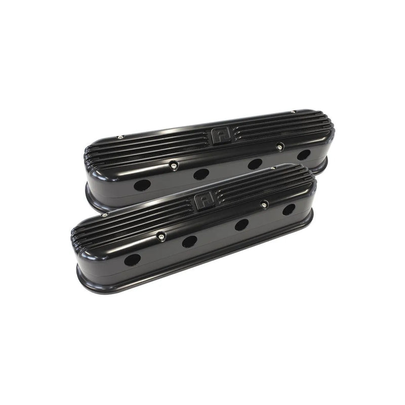 Aeroflow AF64-4110BLK Billet Retro Valve Covers - Black