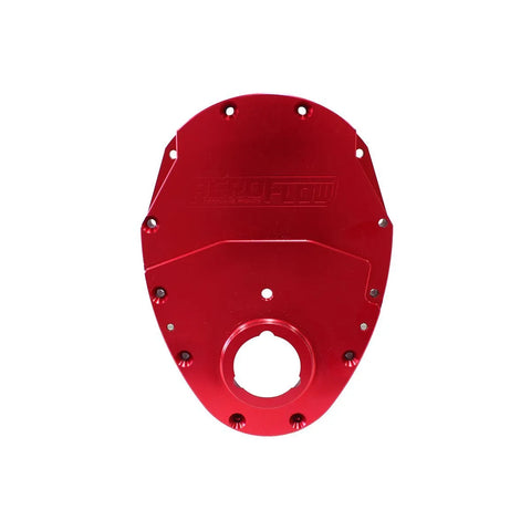 Aeroflow 2 Piece Timing Cover Kit Billet (SB Chev 350 V6) Red