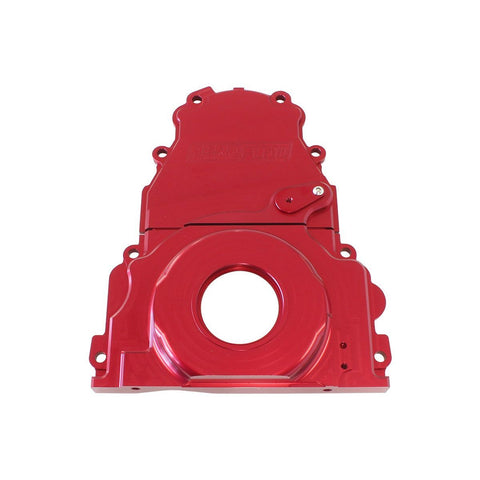 Aeroflow Billet 2 Piece Timing Cover (Holden/Chev LS) Red