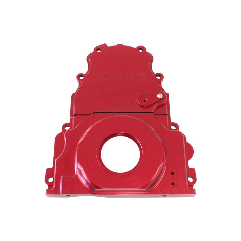 Aeroflow Billet 2 Piece Timing Cover (Holden/Chev LS) Red