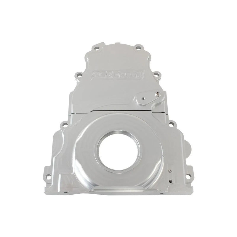 Aeroflow Billet 2 Piece Timing Cover - Silver (Holden/Chev LS)