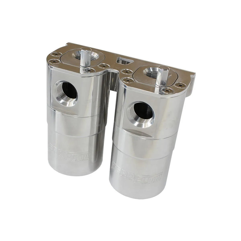 Aeroflow Billet Universal Dual Air/Oil Separator - Polished