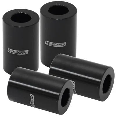 Aeroflow Billet Aluminium Bolt Spacers Black - M6 1/4" I.D 19mm OAL - 4 Pack