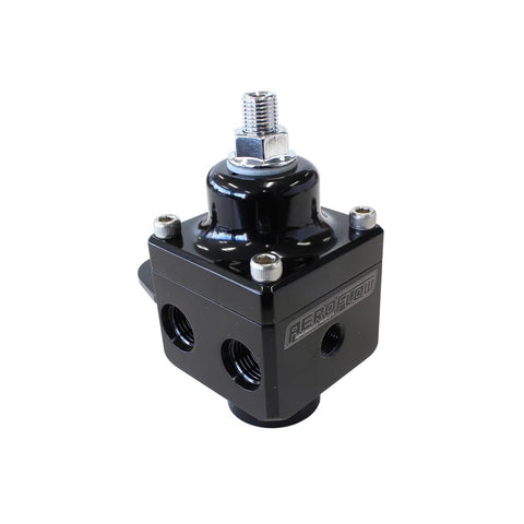 Aeroflow 4 Port Fuel Pressure Regulator - 1600and HP / 4-12 PSI - Black