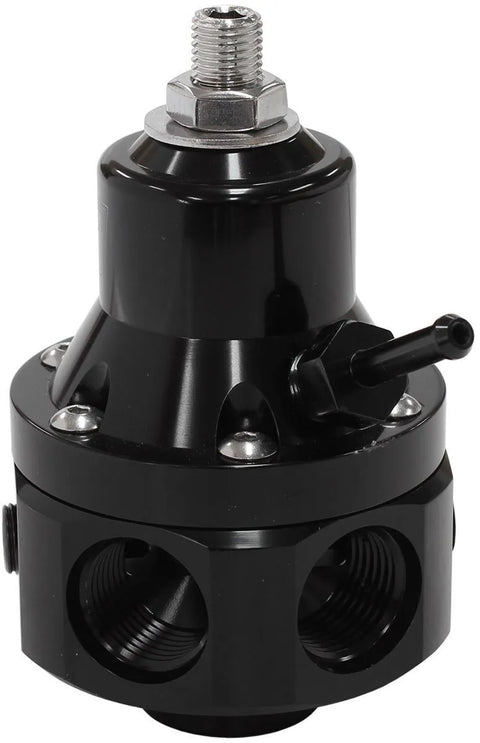 Aeroflow 4-Port 2000hp Billet Fuel Pressure Regulator 35-85psi Adjustable - Black