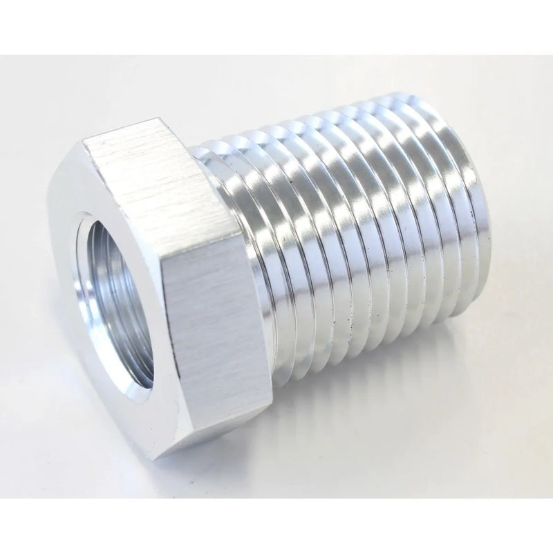 Aeroflow Temperature Probe Adapter 0.5" Male 16mm Female - Silver