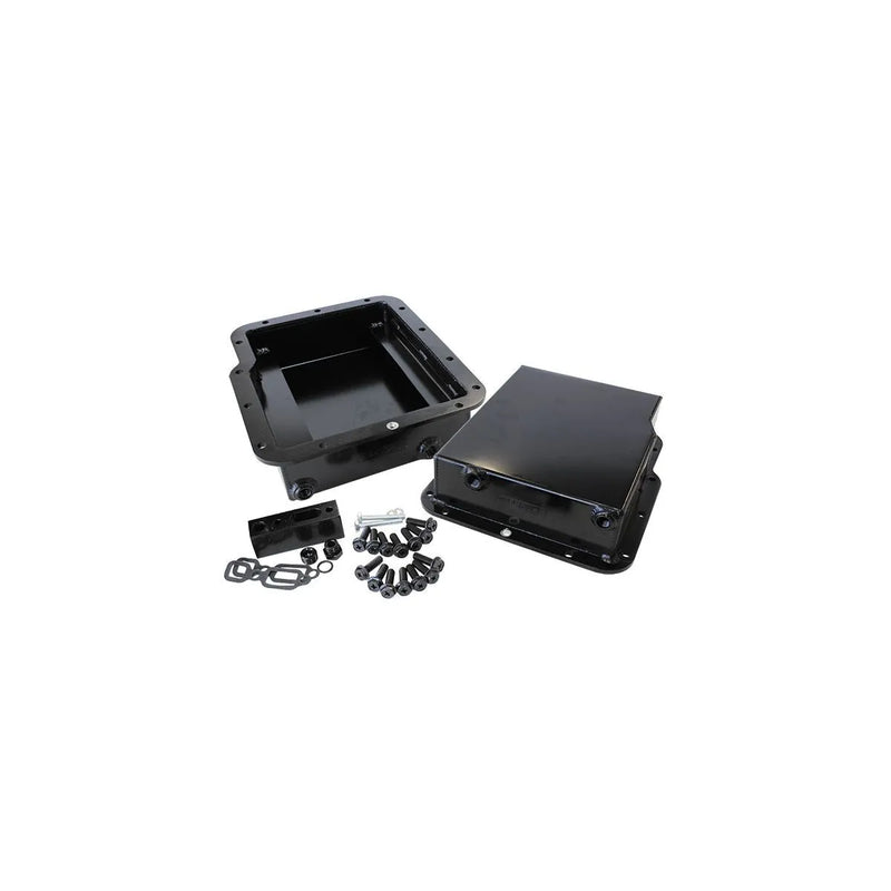 Aeroflow 3" Deep Fabricated Transmission Pan - Black (Powerglide)