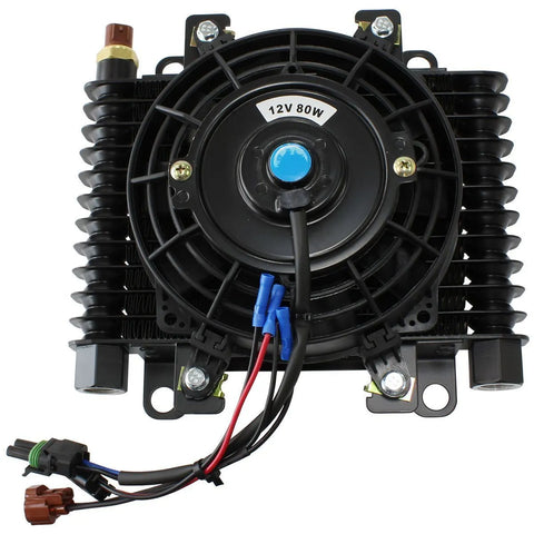 Aeroflow Competiton Oil + Transmission Cooler -10ORB , 10 x 7-1/2" x 3.5" w/ Fan + Switch