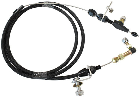 Aeroflow Kickdown Cable with Black Stainless Steel Cover & Black Ends (GM Powerglide)