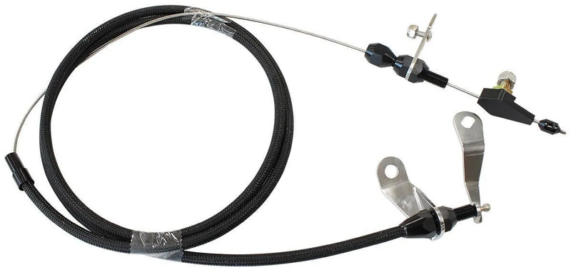 Aeroflow Kickdown Cable with Black Stainless Steel Cover & Black Ends (Ford C4)
