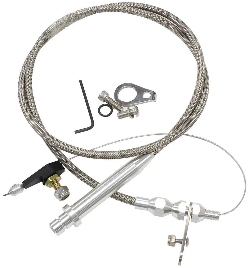 Aeroflow Kickdown Cable with Stainless Steel Cover & Chrome Ends (GM TH350)