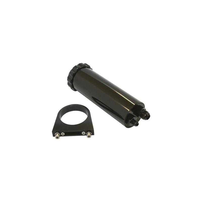 Aeroflow Billet Power Steer Tank w/Billet Brackets -10AN,-6AN - Black
