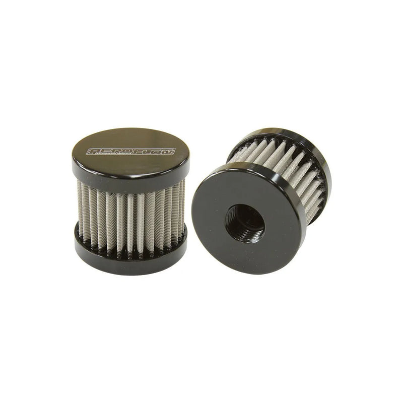 Aeroflow Stainless Steel Billet Breather With -6AN Female Thread - Black