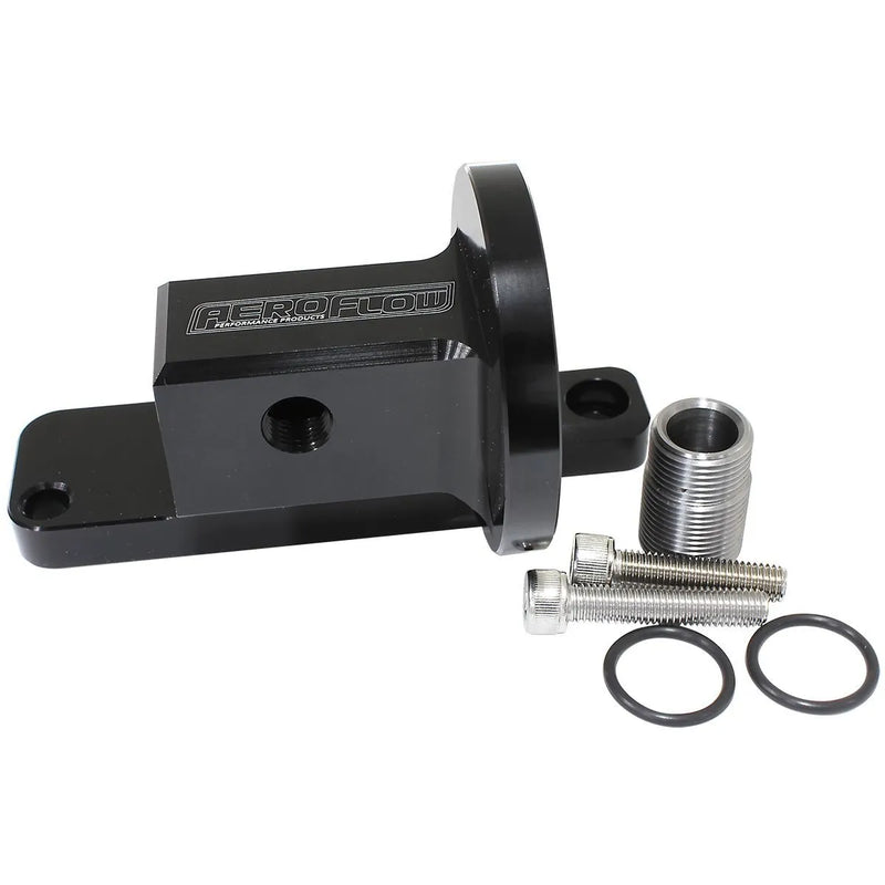Aeroflow 90 Deg Oil Filter Adapter - Bolt On (GM LS)