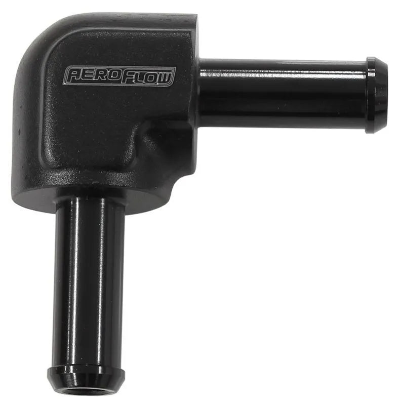 Aeroflow 90° 1/2" Barb To Barb Hose Joiner - Black