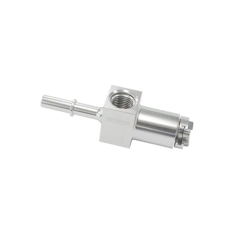 Aeroflow Push On 5/16" Female to Male EFI Fuel Fitting w/1/8"Port - Silver