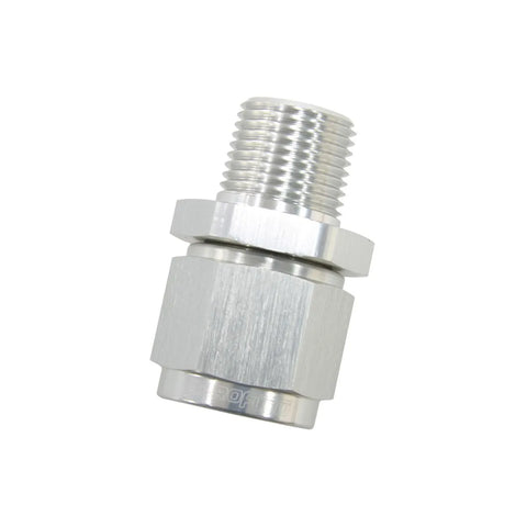 Aeroflow 1/2" NPT To -10AN Straight Swivel Fitting - Silver