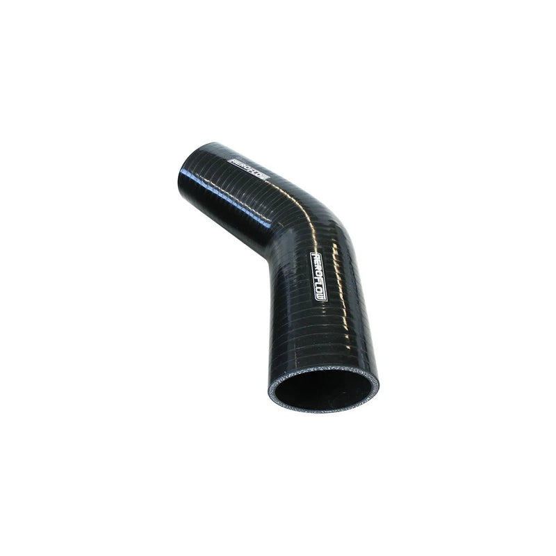 Aeroflow 45 Deg Silicone Hose Coupler - Black - 145mm Long 108mm