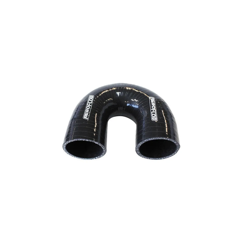 Aeroflow 180 Deg Silicone Hose Coupler - Black - 100mm Long