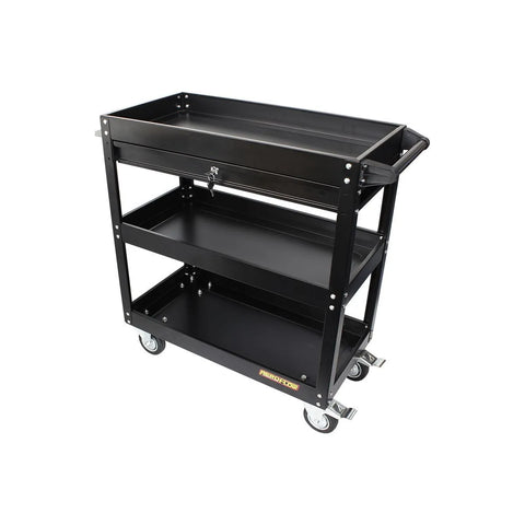 Aeroflow Workshop Trolley 3 Tier with Lockable Drawer