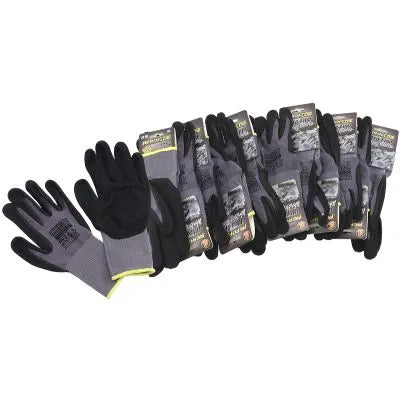 Aeroflow Medium Mechanic Gloves - Black Nitrile Foam - Twelve Pairs