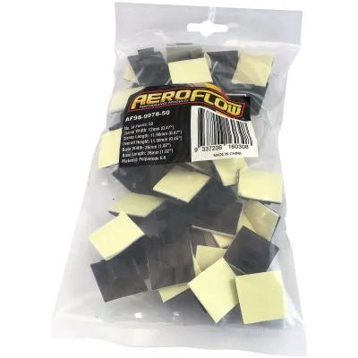 Aeroflow Adhesive Cable Mount to Suit 8mm Bundle - 50 Pack - Black