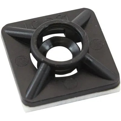 Aeroflow Cable Tie Self Adhesive Mount 19mm x 19mm - 50 Pack - Black