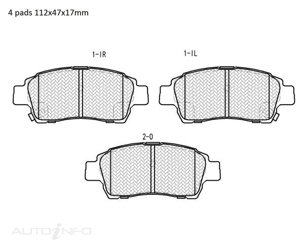 Motorgear Brake Pads Front Toyota Echo 99 Onwards 0 - BDP1378