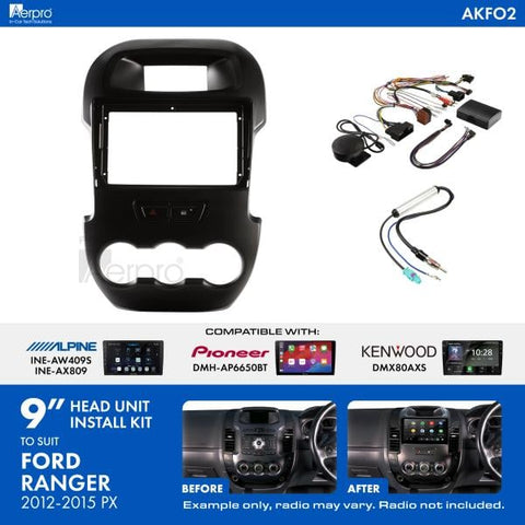 Aerpro 9 Inch Install Kit To Suit Ford Ranger 2012-2015