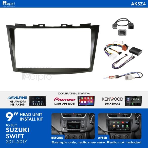Aerpro 9 Inch Install Kit To Suit Suzuki Swift 2011-2017
