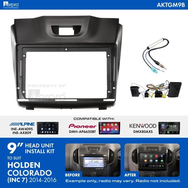 Aerpro 9 Inch Install Kit To Suit Holden Colorado